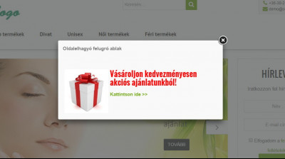 Interaktív popup: Oldal elhagyás csökkentése Interaktív popup: Oldal elhagyás csökkentése